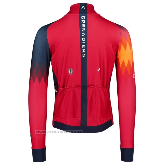2023 Maillot Cyclisme Ineos Grenadiers Rouge Manches Longues et Cuissard